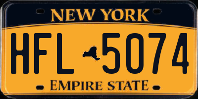 NY license plate HFL5074