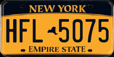 NY license plate HFL5075