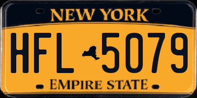 NY license plate HFL5079