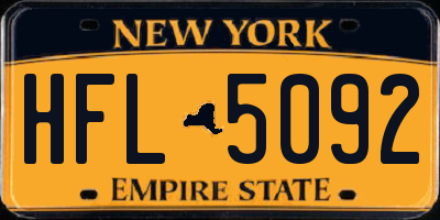 NY license plate HFL5092