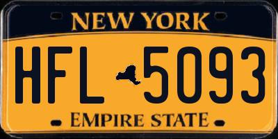 NY license plate HFL5093