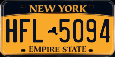NY license plate HFL5094