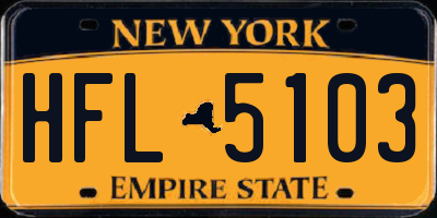NY license plate HFL5103