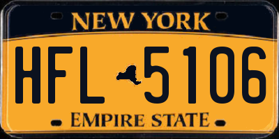 NY license plate HFL5106