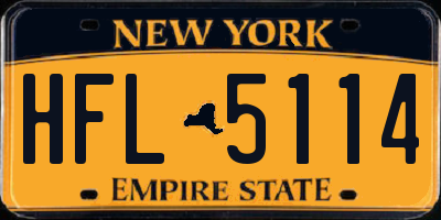 NY license plate HFL5114