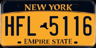 NY license plate HFL5116