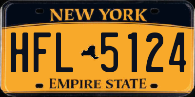 NY license plate HFL5124