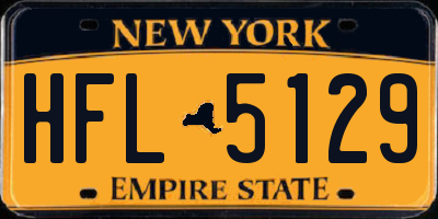 NY license plate HFL5129