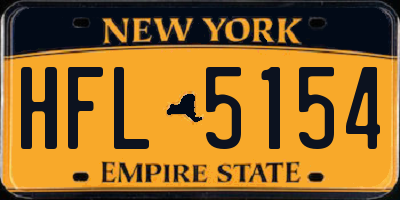 NY license plate HFL5154
