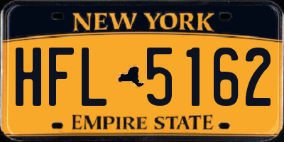 NY license plate HFL5162