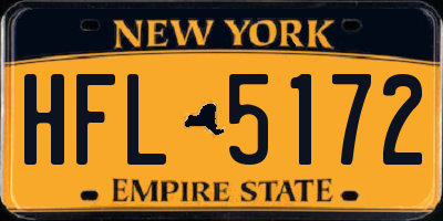 NY license plate HFL5172