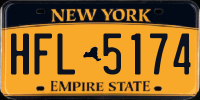 NY license plate HFL5174