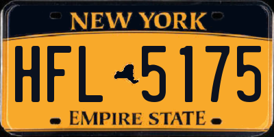 NY license plate HFL5175