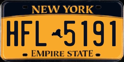 NY license plate HFL5191