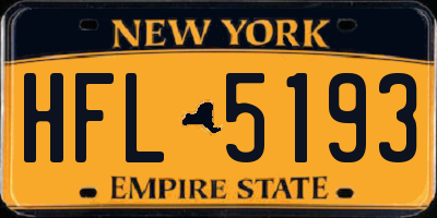 NY license plate HFL5193