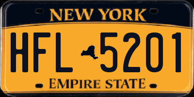 NY license plate HFL5201