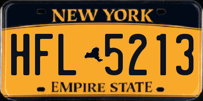 NY license plate HFL5213