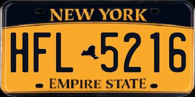 NY license plate HFL5216