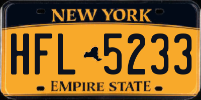 NY license plate HFL5233