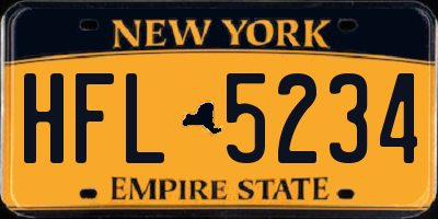 NY license plate HFL5234