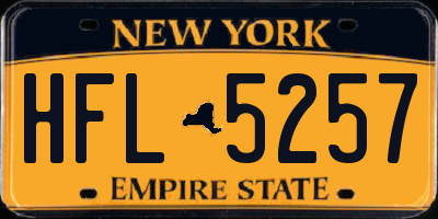 NY license plate HFL5257