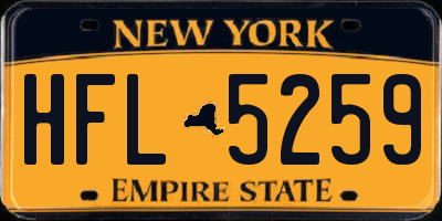 NY license plate HFL5259