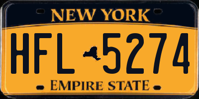 NY license plate HFL5274