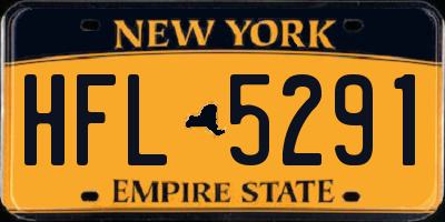 NY license plate HFL5291