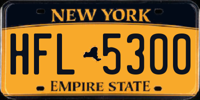 NY license plate HFL5300
