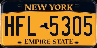 NY license plate HFL5305