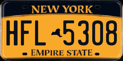 NY license plate HFL5308