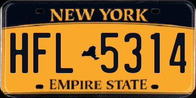 NY license plate HFL5314