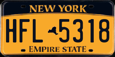 NY license plate HFL5318