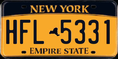 NY license plate HFL5331