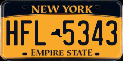 NY license plate HFL5343