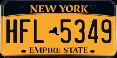 NY license plate HFL5349