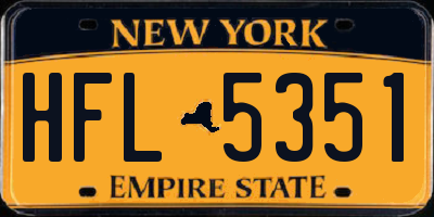 NY license plate HFL5351