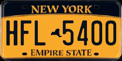 NY license plate HFL5400