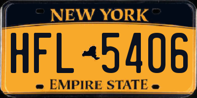 NY license plate HFL5406
