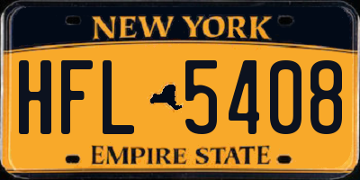 NY license plate HFL5408