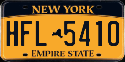 NY license plate HFL5410