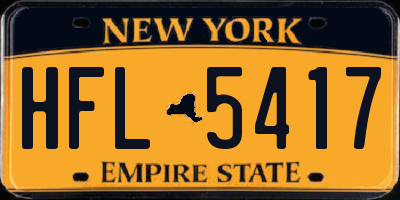NY license plate HFL5417