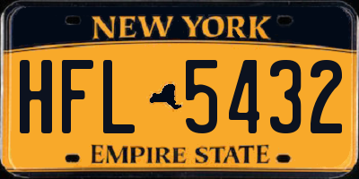 NY license plate HFL5432