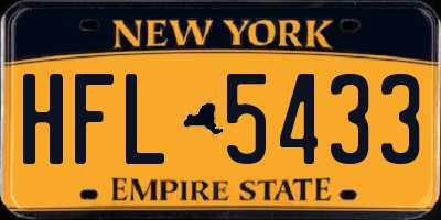 NY license plate HFL5433