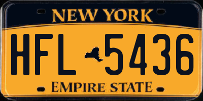 NY license plate HFL5436