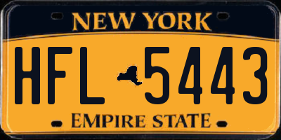 NY license plate HFL5443