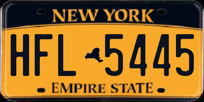 NY license plate HFL5445