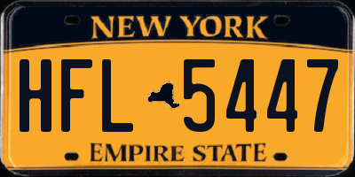 NY license plate HFL5447