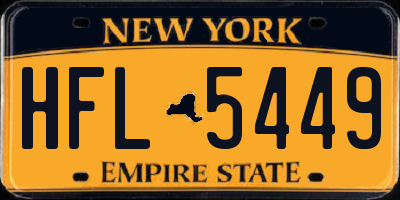 NY license plate HFL5449