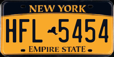 NY license plate HFL5454